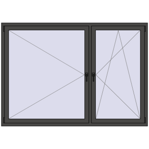 Zamów teraz Okna skrzydłowe 2035x1435 mm REHAU ENERGY-SAVING SYNEGO MD BASALT_GREY dwustronny