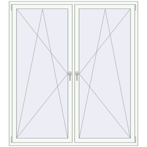 Buy Tilt-and-Turn 1750x1960 mm KORSA ENERGY-SAVING REHAU SYNEGO MD RAL 9016 Traffic white two-sided