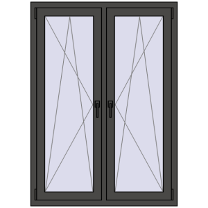 Okno plastikowe 1050x1460 mm Dwuskrzydłowe. Widok od środka Zamów teraz Okna skrzydłowe 1050x1460 mm REHAU ENERGY-SAVING SYNEGO MD BASALT_GREY dwustronny