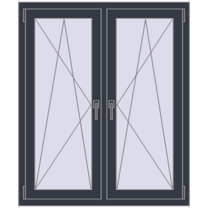 Zamów teraz Okna skrzydłowe 1140x1265 mm REHAU ENERGY-SAVING SYNEGO MD ANTHRACITE_GREY_STRUKTURAL dwustronny