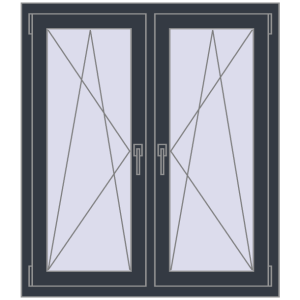 Zamów teraz Okna skrzydłowe 1005x1130 mm REHAU ENERGY-SAVING SYNEGO MD ANTHRACITE_GREY_STRUKTURAL dwustronny