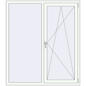 Buy Tilt-and-Turn 1400x1600 mm REHAU ENERGY-SAVING SYNEGO MD RAL 9016 Traffic white two-sided