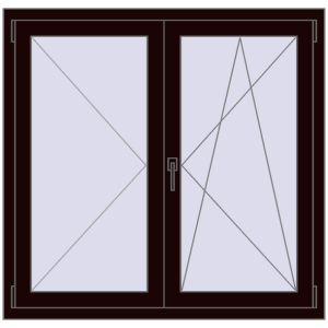 Buy Tilt-and-Turn 1170x1130 mm REHAU ENERGY-SAVING SYNEGO MD CHOCOLATE_BROWN two-sided