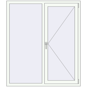 Buy Tilt-and-Turn 1300x1500 mm REHAU ENERGY-SAVING SYNEGO MD RAL 9016 Traffic white two-sided