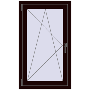 Buy Tilt-and-Turn 650x1100 mm REHAU OPTIMUM EURO-DESIGN 70 CHOCOLATE_BROWN two-sided