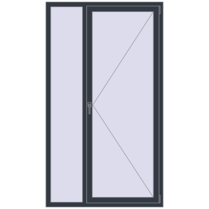 Buy Tilt-and-Turn 1200x2100 mm REHAU ENERGY-SAVING SYNEGO MD ANTHRACITE_GREY_STRUKTURAL two-sided