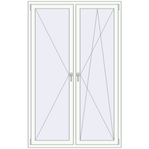 Buy Tilt-and-Turn 1300x2040 mm REHAU BRILLANT DESIGN RAL 9016 Traffic white two-sided