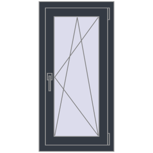 Buy Tilt-and-Turn 500x1000 mm REHAU OPTIMUM EURO-DESIGN 70 ANTHRACITE_GREY_STRUKTURAL two-sided