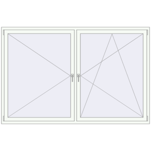 Buy Tilt-and-Turn 2300x1500 mm REHAU OPTIMUM EURO-DESIGN 70 RAL 9016 Traffic white two-sided