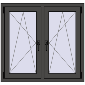 Zamów teraz Okna skrzydłowe 1005x950 mm REHAU ENERGY-SAVING SYNEGO MD BASALT_GREY dwustronny