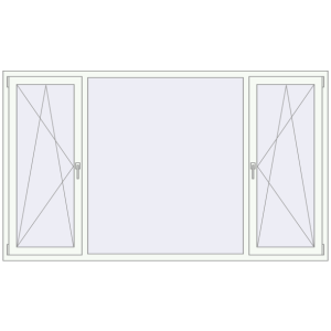 Buy Tilt-and-Turn 2400x1400 mm REHAU ENERGY-SAVING SYNEGO MD GOLDEN OAK external