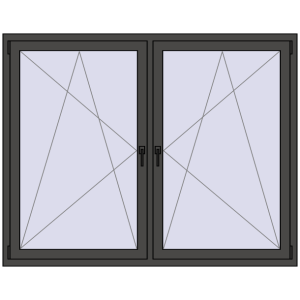 Buy Tilt-and-Turn 1755x1400 mm REHAU ENERGY-SAVING SYNEGO MD BASALT_GREY two-sided