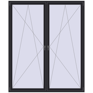 Zamów teraz Okna skrzydłowe 2000x2400 mm REHAU BRILLANT DESIGN BLACK_ULTI-MATT dwustronny