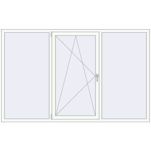 Buy Tilt-and-Turn 2400x1500 mm REHAU OPTIMUM EURO-DESIGN 70 RAL 9016 Traffic white two-sided