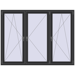 Buy Tilt-and-Turn 2000x1500 mm REHAU OPTIMUM EURO-DESIGN 70 ANTHRACITE_GREY_GLATT two-sided