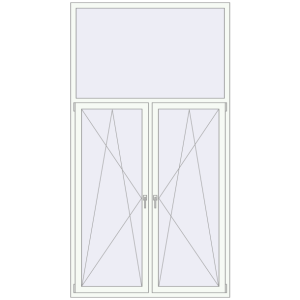 Buy Tilt-and-Turn 1470x2720 mm REHAU OPTIMUM EURO-DESIGN 70 RAL 9016 Traffic white two-sided