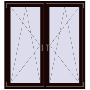 Zamów teraz Okna skrzydłowe 1380x1520 mm REHAU ENERGY-SAVING SYNEGO MD CHOCOLATE_BROWN dwustronny