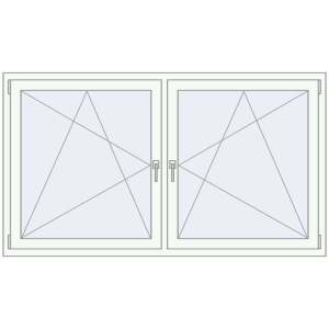 Buy Tilt-and-Turn 1830x1040 mm REHAU ENERGY-SAVING SYNEGO MD RAL 9016 Traffic white two-sided