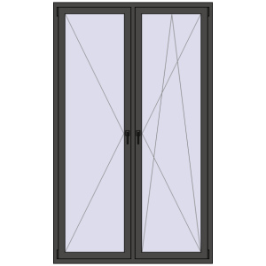 Buy Tilt-and-Turn 1400x2300 mm REHAU ENERGY-SAVING SYNEGO MD BASALT_GREY two-sided