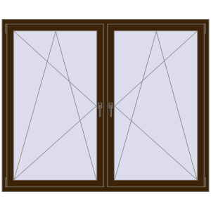 Buy Tilt-and-Turn 1755x1520 mm REHAU ENERGY-SAVING SYNEGO MD DARK_OAK two-sided