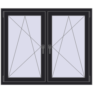 Zamów teraz Okna skrzydłowe 1290x1070 mm REHAU ENERGY-SAVING SYNEGO MD BLACK_ULTI-MATT dwustronny