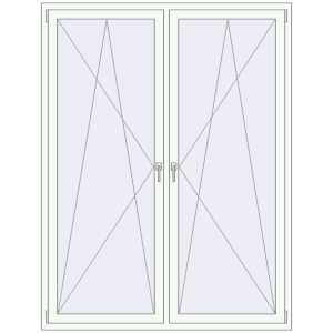 Buy Tilt-and-Turn 1580x2060 mm REHAU OPTIMUM EURO-DESIGN 70 RAL 9016 Traffic white two-sided