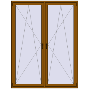 Buy Tilt-and-Turn 1600x2100 mm REHAU BRILLANT DESIGN GOLDEN OAK two-sided