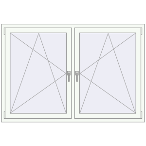 Okno plastikowe 1650x1145 mm Dwuskrzydłowe. Widok od środka Zamów teraz Okna skrzydłowe 1650x1145 mm REHAU ENERGY-SAVING SYNEGO MD DARK_OAK zewnętrzny