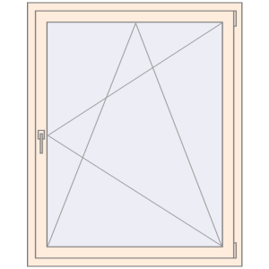 Zamów teraz Okna skrzydłowe 1100x1350 mm REHAU OPTIMUM EURO-DESIGN 70 CREAME_WHITE_50L-2 dwustronny