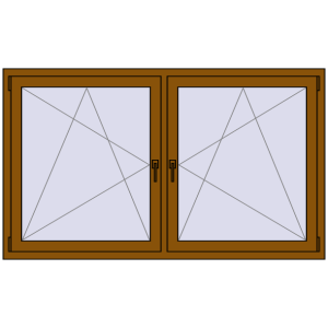 Buy Tilt-and-Turn 1770x1025 mm REHAU ENERGY-SAVING SYNEGO MD GOLDEN OAK two-sided