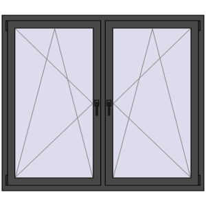 Zamów teraz Okna skrzydłowe 1635x1370 mm REHAU ENERGY-SAVING SYNEGO MD BASALT_GREY dwustronny