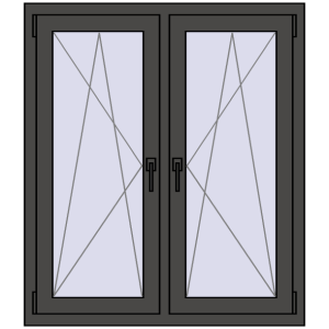 Zamów teraz Okna skrzydłowe 1020x1160 mm REHAU ENERGY-SAVING SYNEGO MD BASALT_GREY dwustronny