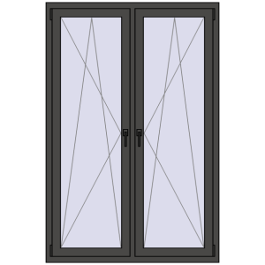 Buy Tilt-and-Turn 1200x1800 mm REHAU ENERGY-SAVING SYNEGO MD BASALT_GREY two-sided