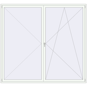 Buy Tilt-and-Turn 2600x2400 mm REHAU OPTIMUM EURO-DESIGN 70 RAL 9016 Traffic white two-sided