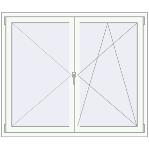 Buy Tilt-and-Turn 1420x1180 mm REHAU OPTIMUM EURO-DESIGN 70 RAL 9016 Traffic white two-sided
