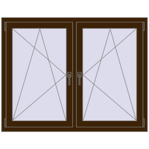 Zamów teraz Okna skrzydłowe 1395x1070 mm REHAU ENERGY-SAVING SYNEGO MD DARK_OAK dwustronny