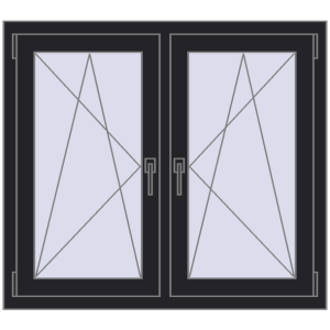 Zamów teraz Okna skrzydłowe 1050x935 mm REHAU ENERGY-SAVING SYNEGO MD BLACK_ULTI-MATT dwustronny