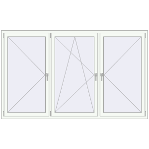 Buy Tilt-and-Turn 2350x1420 mm REHAU ENERGY-SAVING SYNEGO MD RAL 9016 Traffic white two-sided