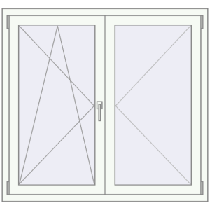 Buy Tilt-and-Turn 1250x1170 mm REHAU OPTIMUM EURO-DESIGN 70 RAL 9016 Traffic white two-sided