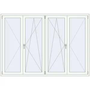 Buy Tilt-and-Turn 2280x1600 mm REHAU ENERGY-SAVING SYNEGO MD RAL 9016 Traffic white two-sided