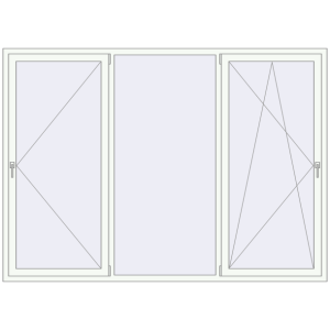 Buy Tilt-and-Turn 2500x1800 mm REHAU OPTIMUM EURO-DESIGN 70 RAL 9016 Traffic white two-sided