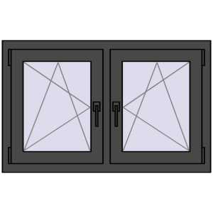 Zamów teraz Okna skrzydłowe 1020x635 mm REHAU ENERGY-SAVING SYNEGO MD BASALT_GREY dwustronny