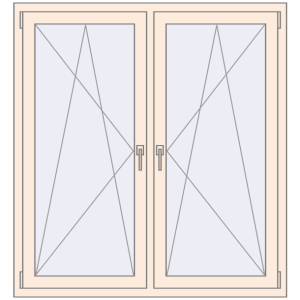 Zamów teraz Okna skrzydłowe 1300x1400 mm REHAU OPTIMUM EURO-DESIGN 70 CREAME_WHITE_50L-2 dwustronny