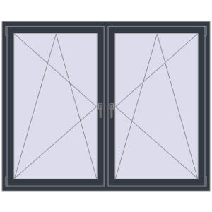 Zamów teraz Okna skrzydłowe 1830x1430 mm REHAU ENERGY-SAVING SYNEGO MD ANTHRACITE_GREY_STRUKTURAL dwustronny