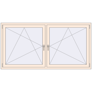 Okno plastikowe 1950x1000 mm Dwuskrzydłowe. Widok od środka Zamów teraz Okna skrzydłowe 1950x1000 mm REHAU OPTIMUM EURO-DESIGN 70 CREAME_WHITE_50L-2 dwustronny