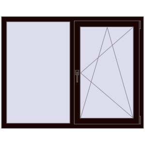 Buy Tilt-and-Turn 1400x1100 mm REHAU OPTIMUM EURO-DESIGN 70 CHOCOLATE_BROWN two-sided