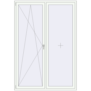 Buy Tilt-and-Turn 1600x2300 mm REHAU ENERGY-SAVING SYNEGO MD ANTHRACITE_GREY_STRUKTURAL external