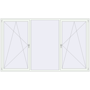 Buy Tilt-and-Turn 3000x1800 mm REHAU OPTIMUM EURO-DESIGN 70 RAL 9016 Traffic white two-sided