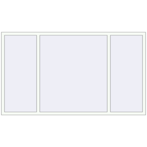 Okno aluminiowe 2350x1350 mm Trójskrzydłowy. Widok od środka Zamów teraz Okna skrzydłowe 2350x1350 mm ALU STANDARD 72 RAL 9016 Traffic white dwustronny