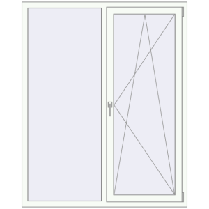 Buy Tilt-and-Turn 1400x1700 mm REHAU OPTIMUM EURO-DESIGN 70 RAL 9016 Traffic white two-sided